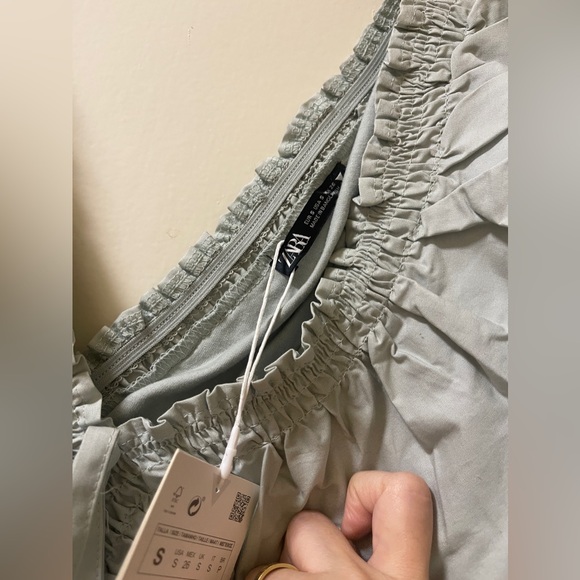 New with Tags ZARA Long Summer Dress Sage Green Size Small - Picture 5 of 6